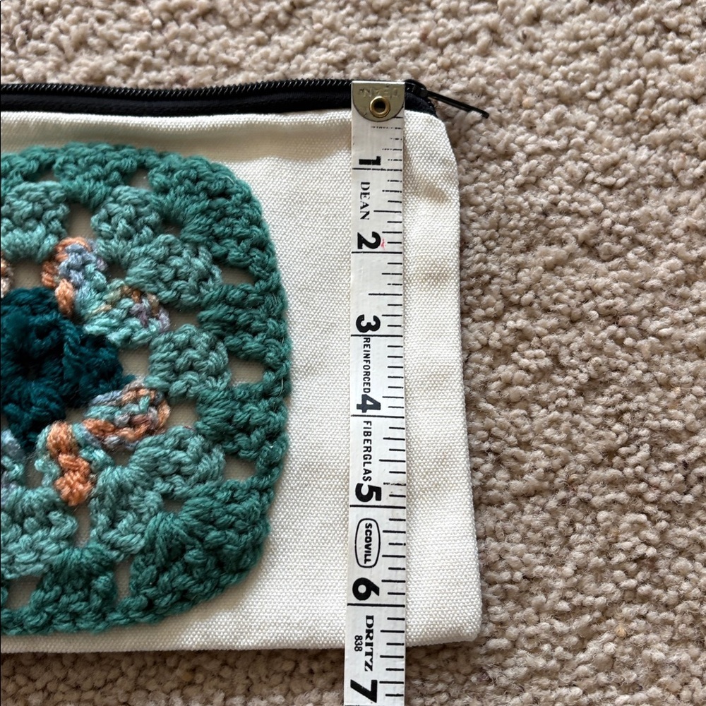 Handcrafted Crochet Accent Cosmetic Bag - Picture 4 of 4